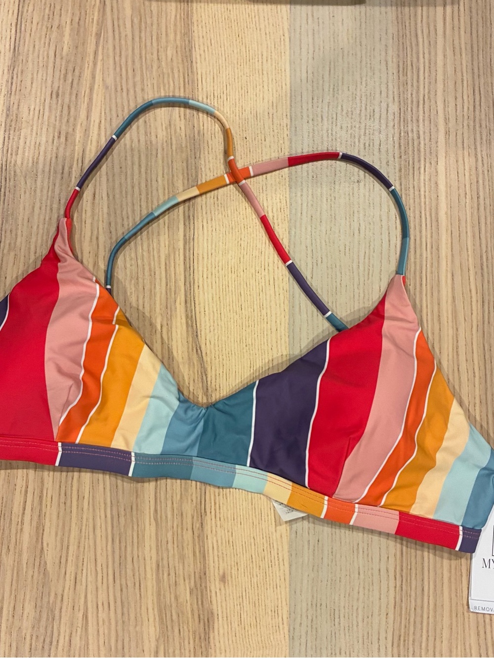 Rip Curl Multicolor Striped Triangle Bikini Top